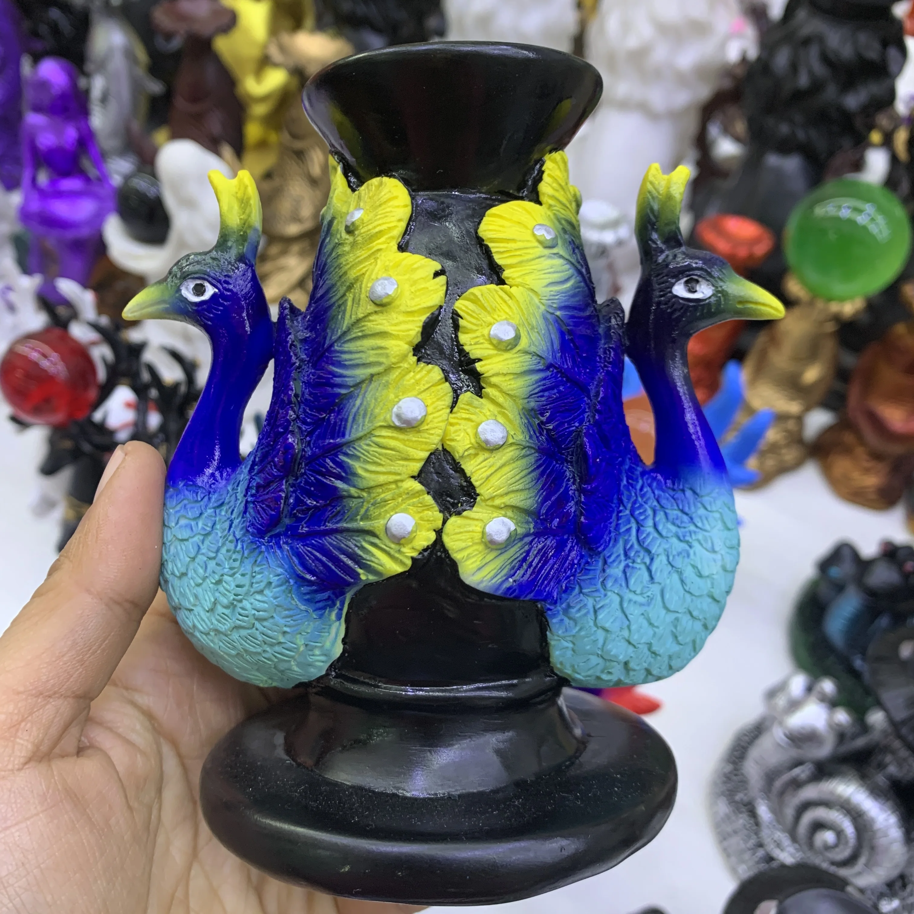 

Подставка для сферы из смолы в форме павлина, держатель для хрустального шара для украшения дома