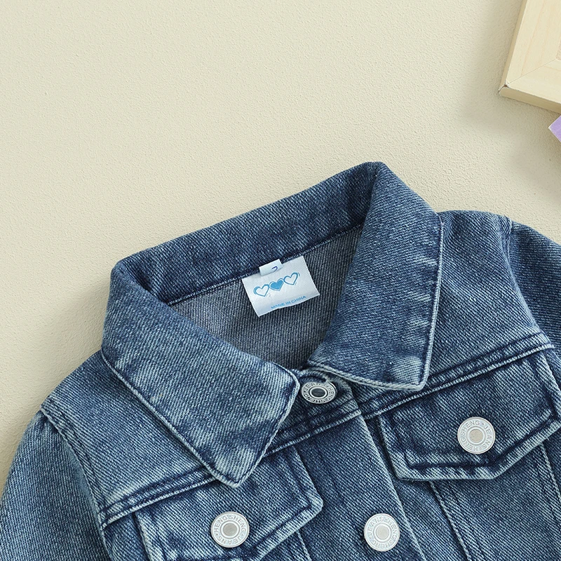 BeQeuewll Baby Girls Boys LIL SIS Denim Jacket-Blue For Fall Perfect for Your Little Fashionista For 0-18 Months