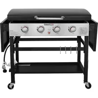 4-Burner Propane Gas Griddle with Hood 36-In Flat Top Grill with Folding Side Shelves for Outdoor Cooking Camping or Tailgating 1