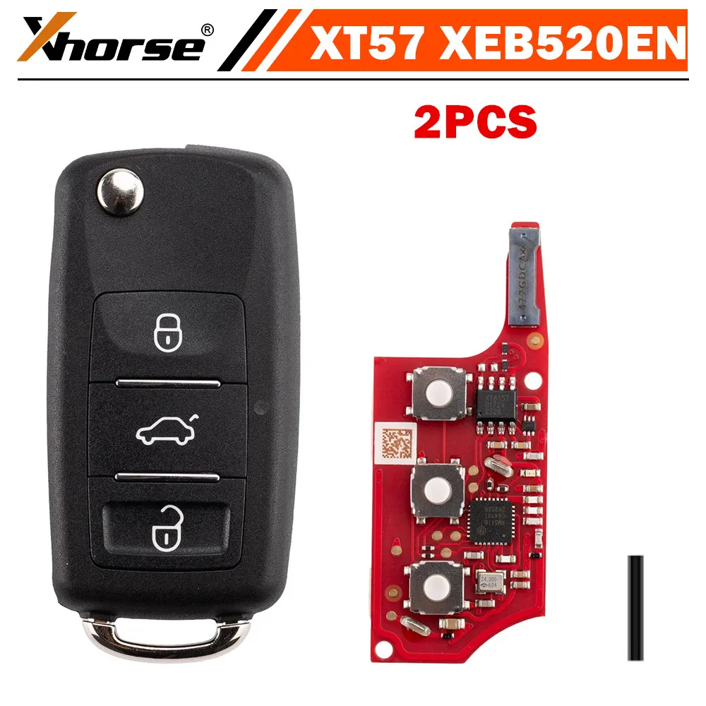 2PCS XHORSE XEB510EN B5 Super Remote Key 3 Buttons with XT27B Super Chip for B5 Type for VVDI2, VVDI Key Tool Max Pro