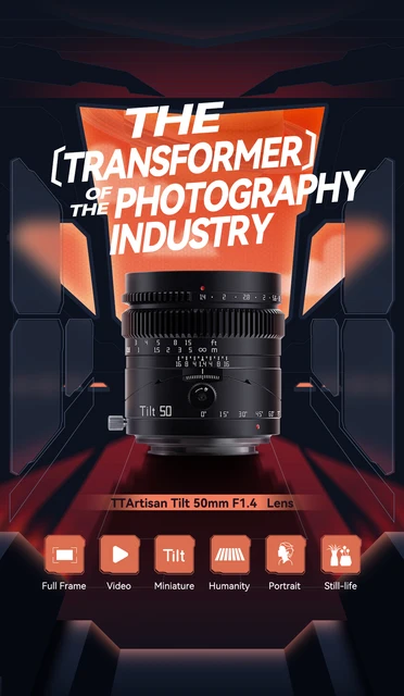 TTArtisan 50mm F1.4 Tilt Lens Full Frame Large Aperture Manual 