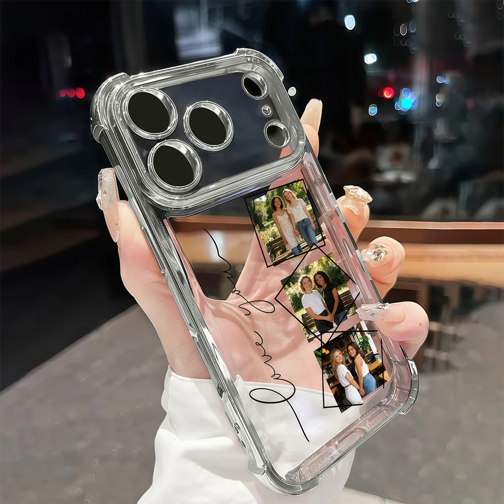 DIY Customized Electroplated Shockproof Clear Back Phone Case
