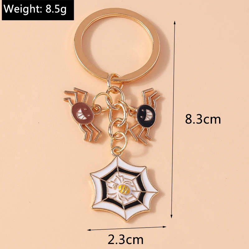 Niedliche Halloween Schlüssel bund Emaille Geist Kürbis Fledermaus Spinne Charms Schlüssel ringe für Frauen Männer Auto Schlüssel Handtasche Schlüssel anhänger DIY Zubehör – Detail 9