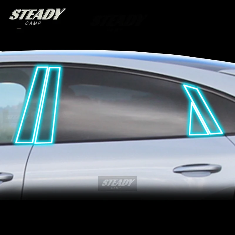 

For Porsche Cayenne 2019-2022 2023Car Exterior Car Window Pillar Anti-scratch TPU Protective Film Anti-scratch Repair Accessorie