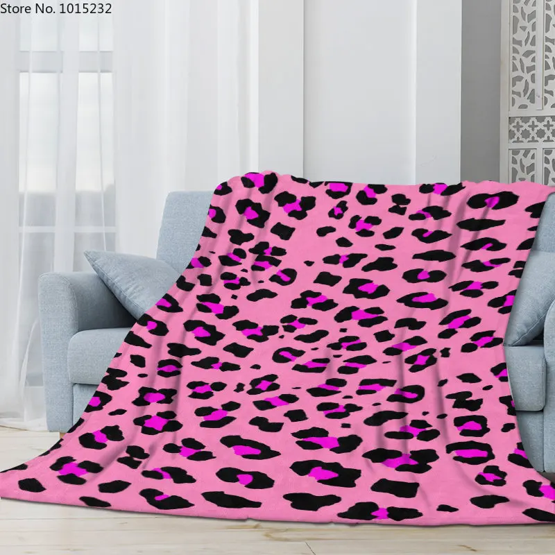 

2023 New Leopard Print 3D Flannel Blanket Cartoon Character Thin Blanket Flannel Portable Home Travel Office Blanket 01