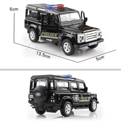 Land Rover Defender Off - Road Toy Vehicle - Diecast Alloy Collectible 1:36 Scale (Police Car)
