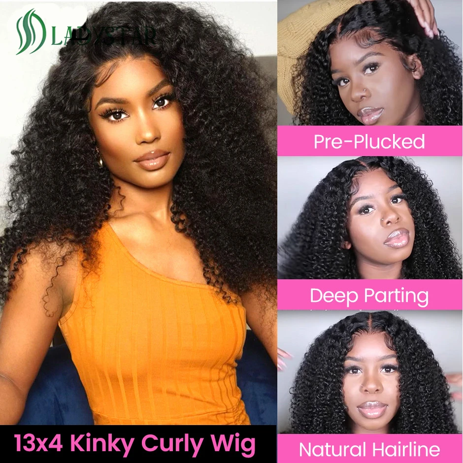 30 Inch Kinky Curly Human Hair Lace Wig 13x4 HD Lace Frontal Wig Jerry Curl Human Hair Wigs 4x4 180 Density for Women