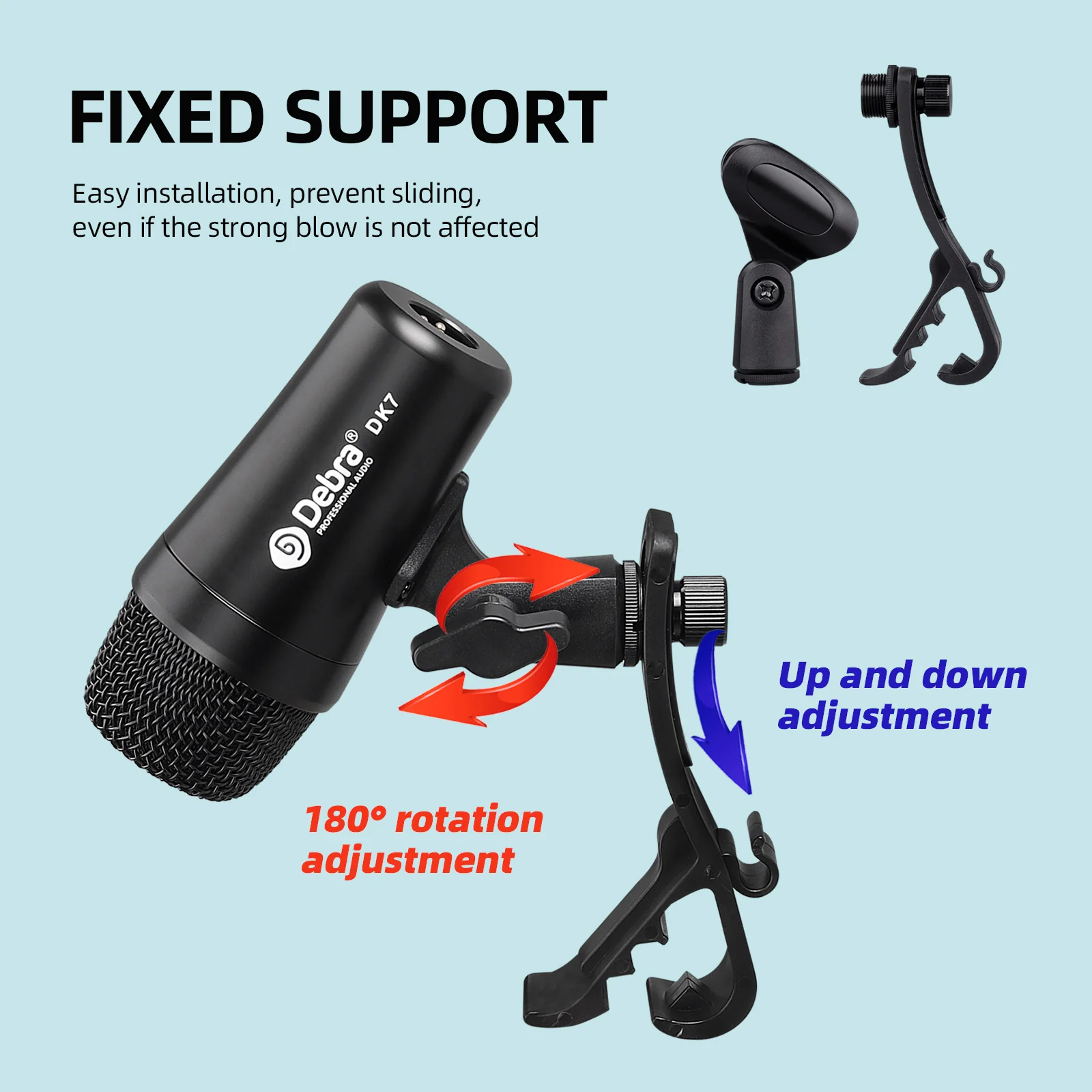 Audio Drum Microphone Kit DK7 Metal Dynamic Microphone XLR Plug Quick Response For Performances Home Recording Clubs Rehearsal