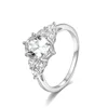 S925 Sterling Silver Oval Micro Inlaid Diamond Ring, Engagement Ring, Wedding, Valentine's Day Gift, 2CT VVS1 D Color