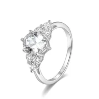 S925 Sterling Silver Oval Micro Inlaid Diamond Ring, Engagement Ring, Wedding, Valentine's Day Gift, 2CT VVS1 D Color