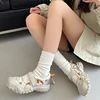 High Quality Thick Bottom Ugly Cute Mesh Hollowed Out Fashion All Comfortable Non-slip Breathable Sports Women's Single Shoes 3