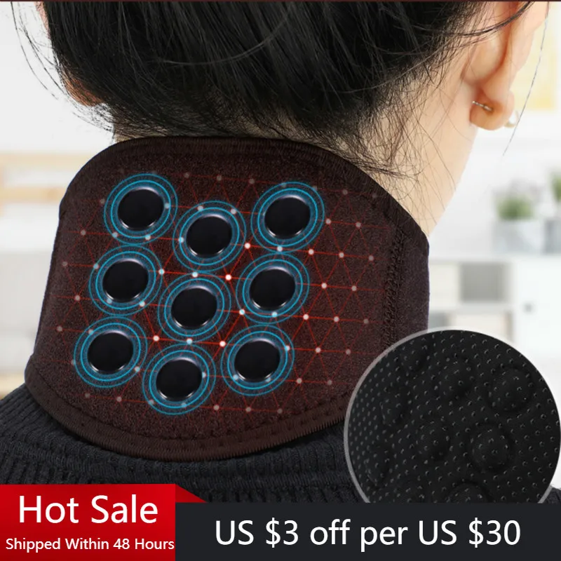 

9 шт., магнитный турмалиновый бандаж для шеи, для снятия симптомов боли в шее