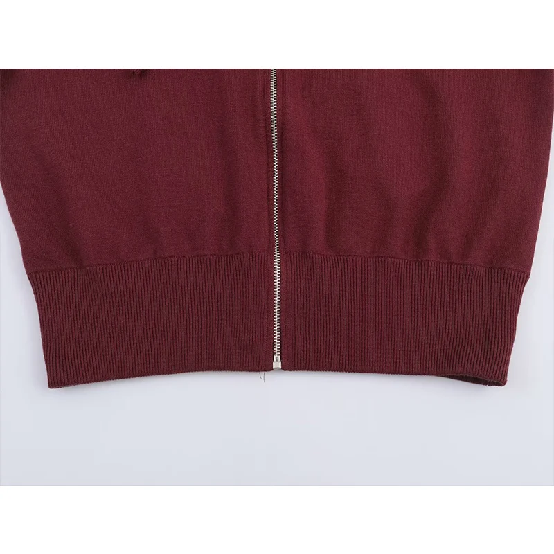 Women's Jacket Autumn 2025 New Long Sleeve Simple And Comfortable Hooded Sweatshirt Jackets Casual Fashion Knitted Zipper Coat