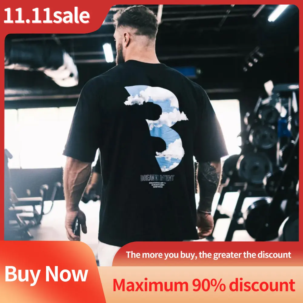 

Chris Cbum Men's Bodybuilding Fitness Casual New Gym Fashion Same T-Shirt Breathable Running Street Women's Loose Sweatshirt