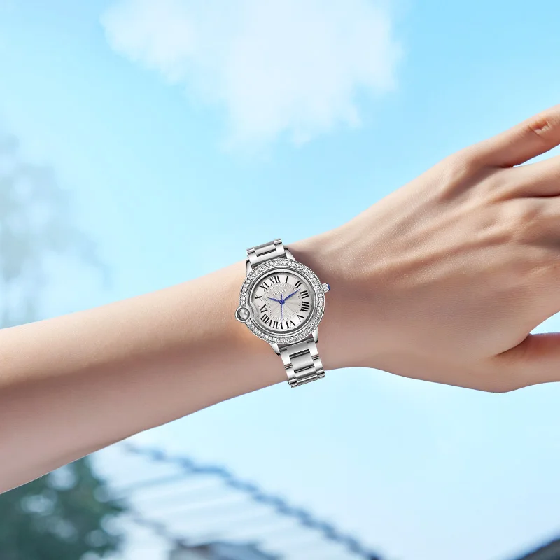 Suoer 2023Top Brand Luxury Leisure Women's Watch Quartz Watch Waterproof Fashion Exquisite Design Stainless Steel Women's Watch 4