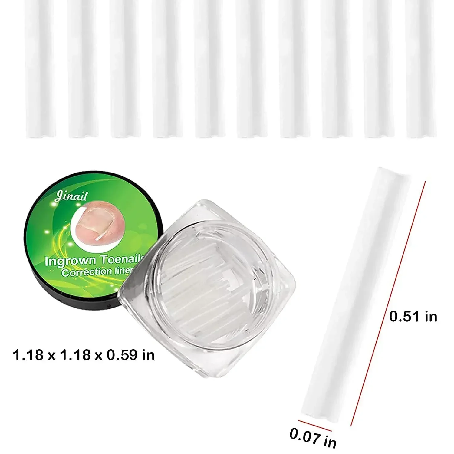 100PCS Ingrown Toenail Correction Ultra-thin Nail Treatment Elastic Patch Sticker Straightening Nails Groove Ingrown Corrector