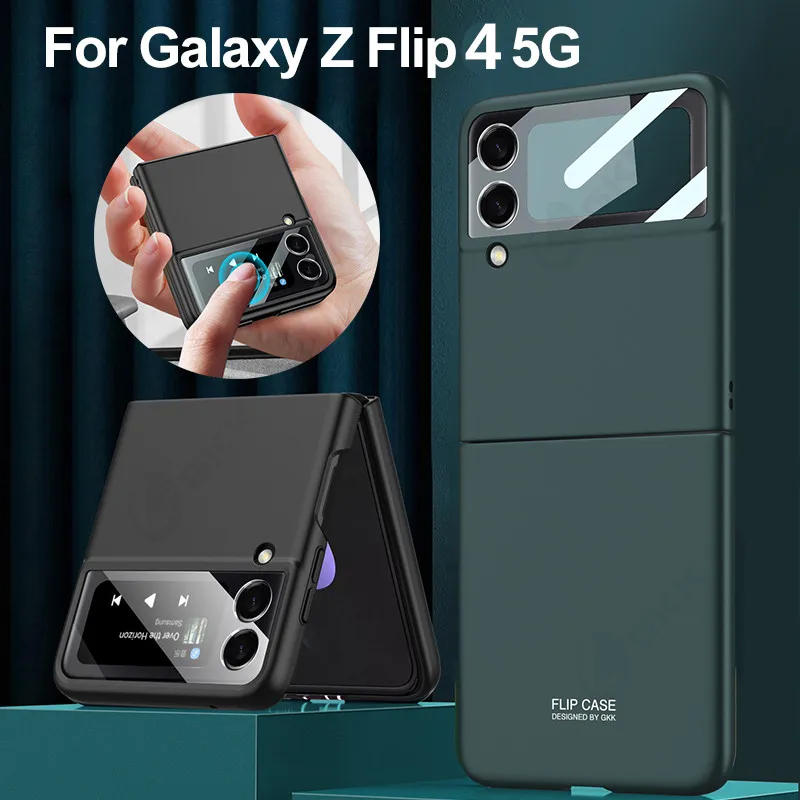 

Оригинальный ультратонкий чехол GKK для Samsung Galaxy Z, флип-чехол с диагональю 4 дюйма, Стеклянный матовый жесткий чехол для Samsung Z Flip3