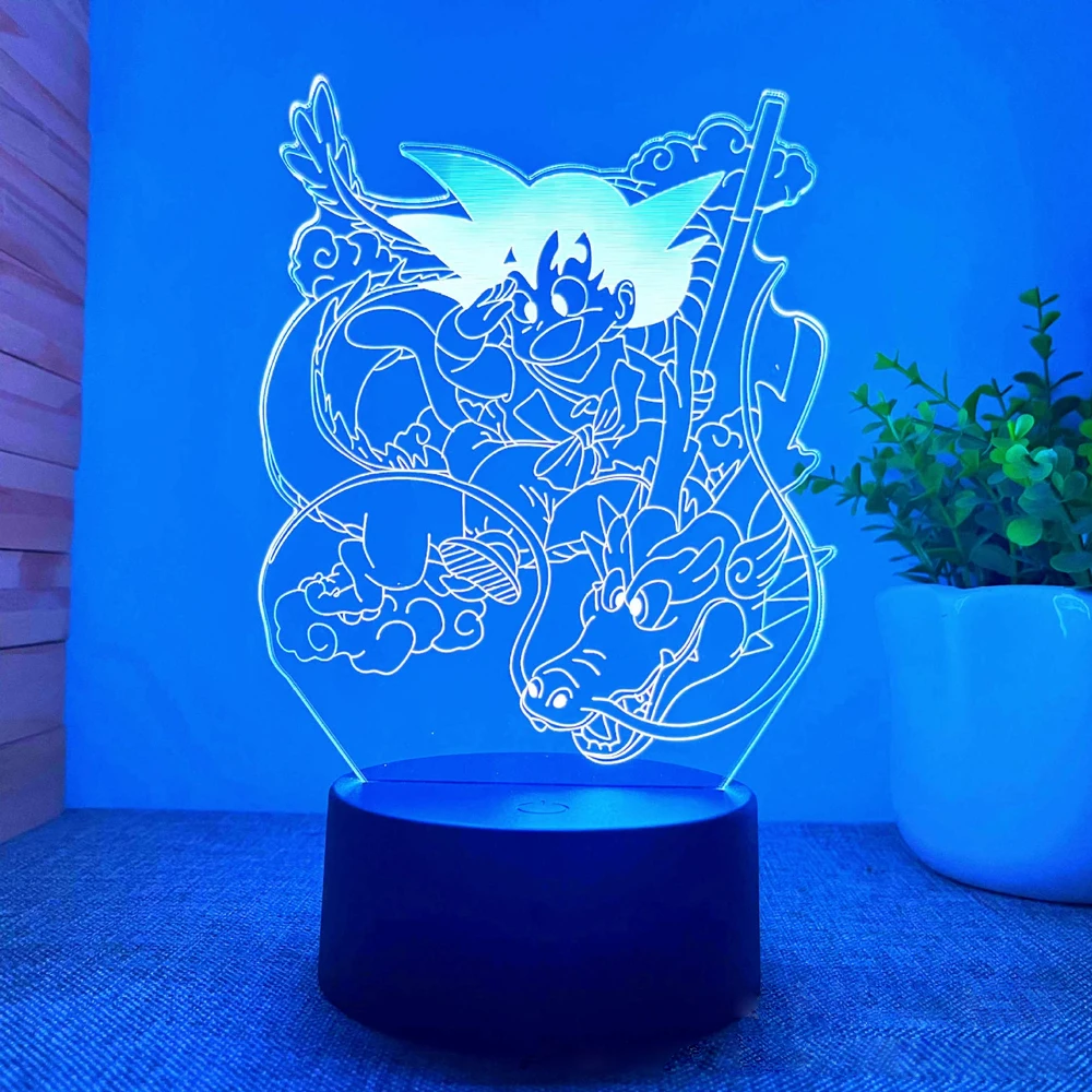 Anime Goku Vegeta Dragon Ball Z Super Saiyan 7/16 color remote control 3D Lamp LED Night Light Goku Jiren Broly Table Lamp Gift 5