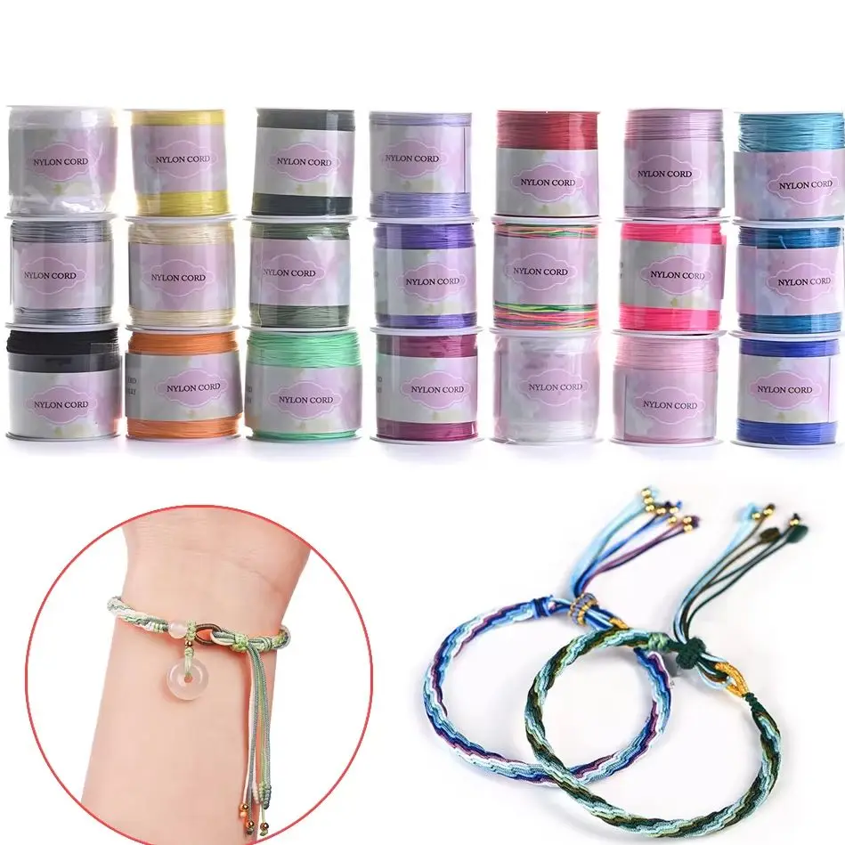 Vibrant 28-Color Nylon Cord Gradient Braided Thread