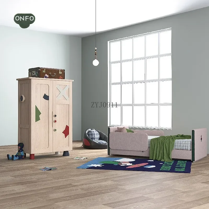 **Children's wardrobe Solid wood children's room furniture design Single large wardrobe