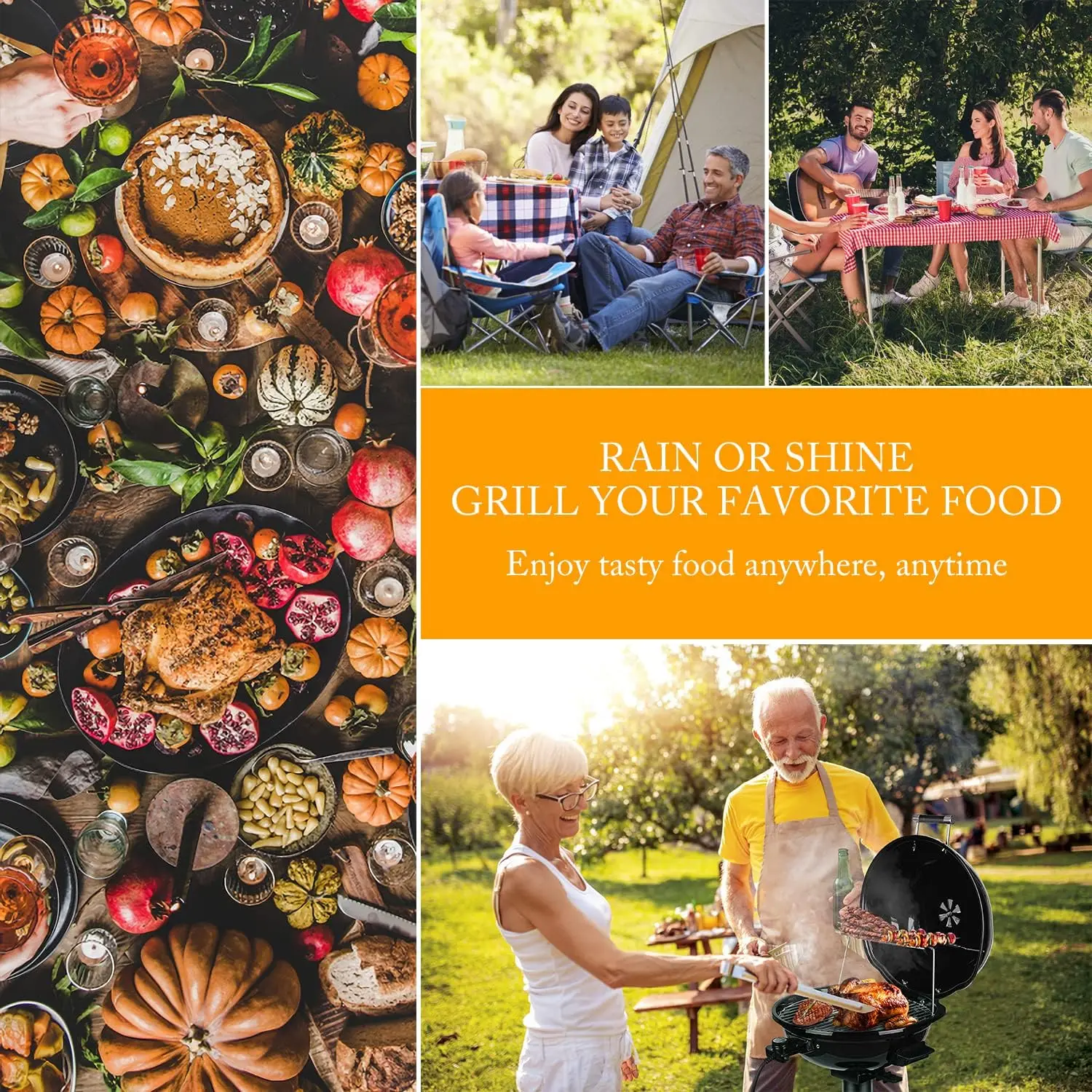 15-Serving Indoor/Outdoor Electric Grill for Indoor & Outdoor Use, Double Layer Design, Portable Rem 6
