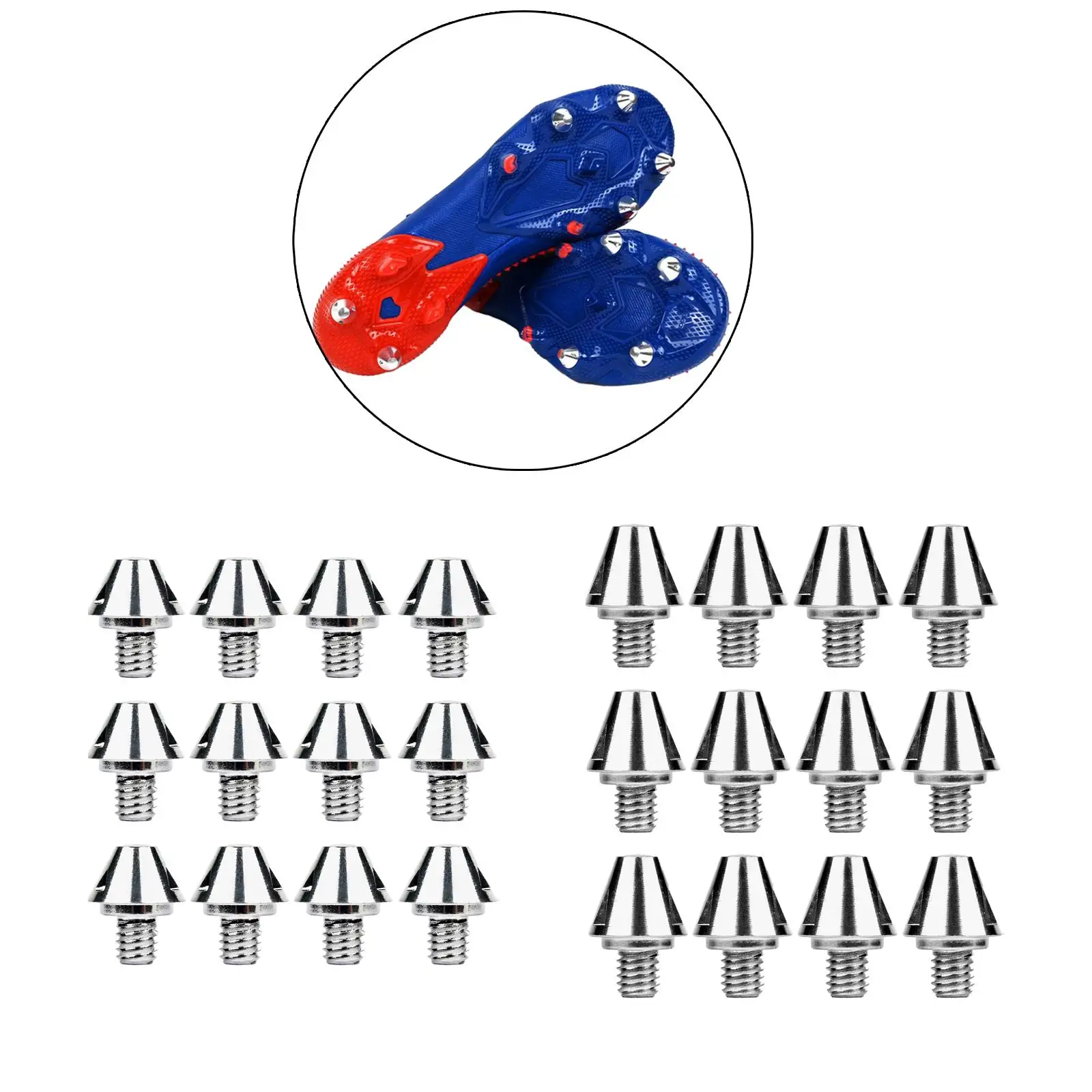 Football Shoe Spikes 12Pcs Football Shoe Spikes Soccer Studs M6 Threaded Portable Anti Slip Turf Track Shoes Accessories For Indoor Outdoor Sports