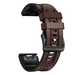 Premium Silicone Leather Watch Strap - Quickfit Bands - QuickFit 26mm (Leather Silicone DW)
