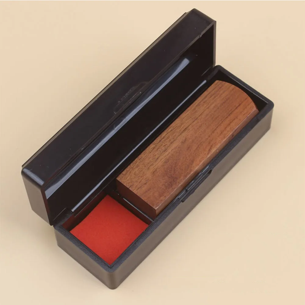 Clamshell Seal Box For Wood Square Round Name Stamp Calligraphy Painting Chop Portable Mini Rectangle Black Plastic Storage Box