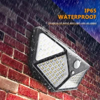 Lampe solaire extérieure 100 LED appliques murales solaires capteur de mouvement étanche lumière du soleil à énergie solaire réverbère pour la décoration de jardin 1