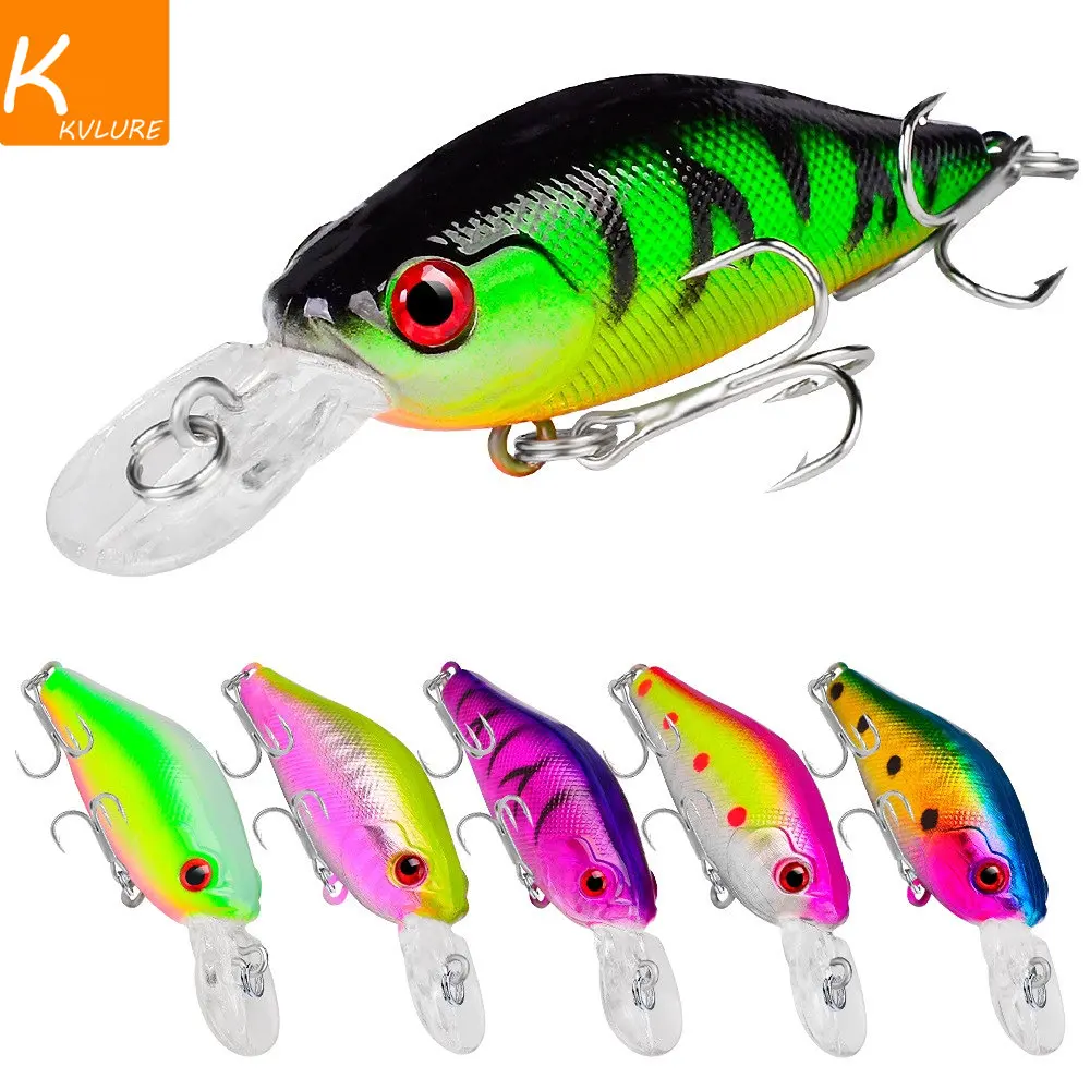 

7 см, 8 г, плавающая приманка в виде гольяна, 10 цветов, жесткие приманки VIB, приманка для рыбной ловли, тройные Крючки, тонущий кренкбейт, искусственная приманка