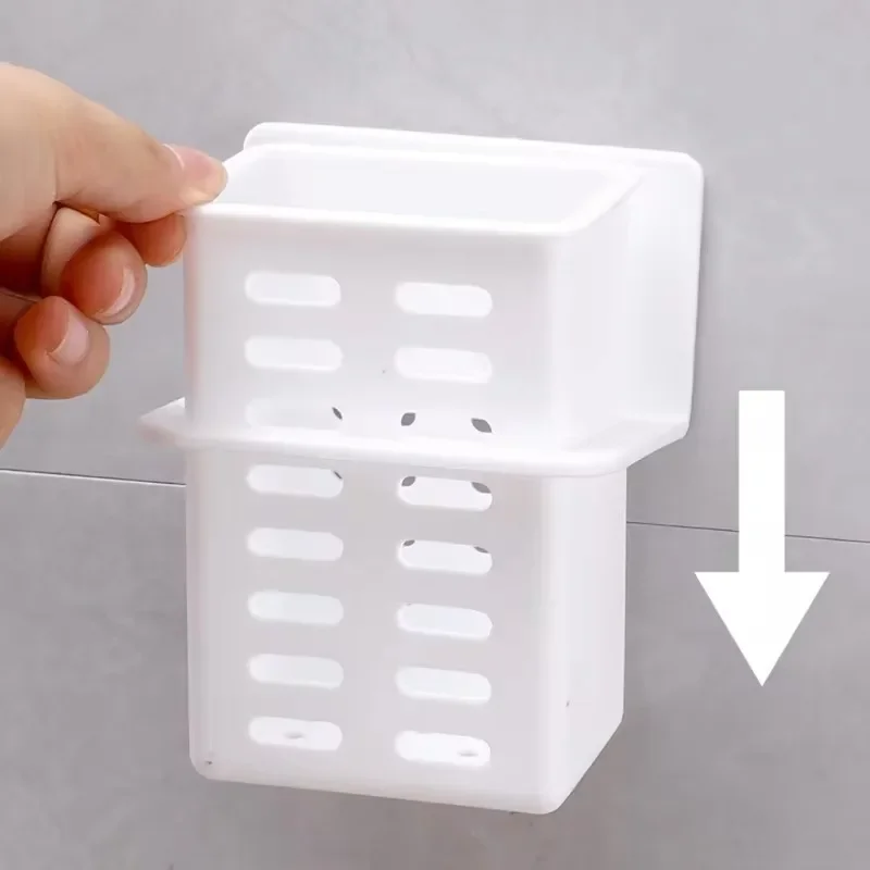 Wall-mounted Drain Racks Multifunctional Kitchen Utensil Storage Basket Chopstick Fork Draining Holder Tableware Organizer Boxes