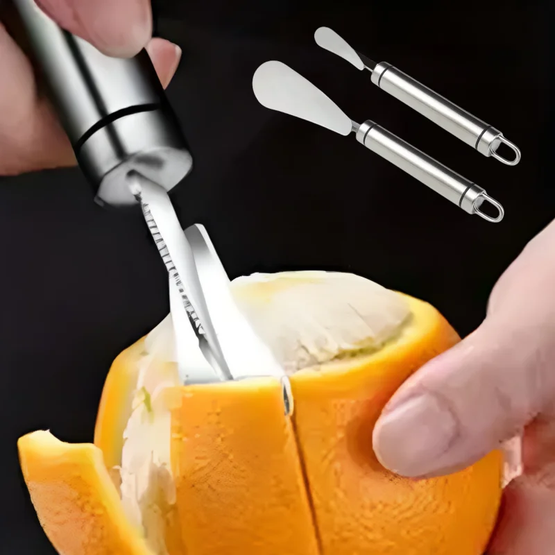 Stainless Steel Orange Grapefruit Peeler Fruit Opener Skinning Knife Vegetables Peeling Cutter, orange peeler