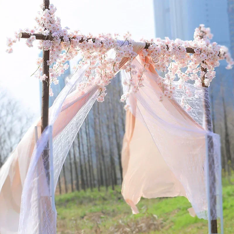 180cm Artificial Flowers Cherry Blossom Sakura Garland Wedding Arch Garden Backdrop Home Party Decoration Silk Fake Plants Vine 5