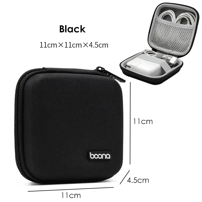 Compact Hard Shell Storage Case for Digital Accessories and Cables