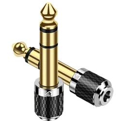 Premium Audio Jack Adapter - 6.35mm to 3.5mm Converter for Headphones and Speakers (Black)