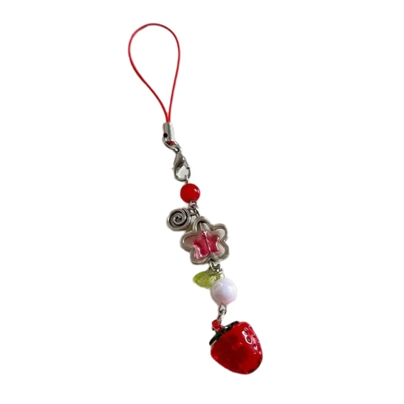 Leichter Erdbeer-Taschen-Charm, zarter Schlüsselanhänger-Charm, süßer Erdbeer-Handyanhänger, geeignet für verschiedene Anlässe – Detail 2