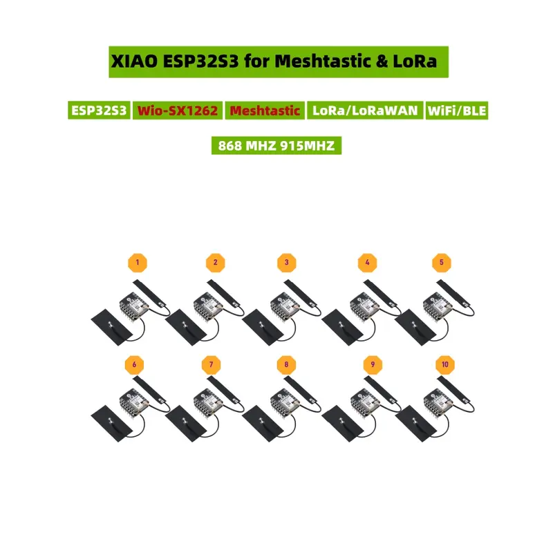 esp32 s3 lora Meshtastic Lora module SX1262 868mhz 915mhz antenna XIAO ESP32S3 for Meshtastic LoRa starter kit,LoRaWAN,WiFi,BLE - Image 11