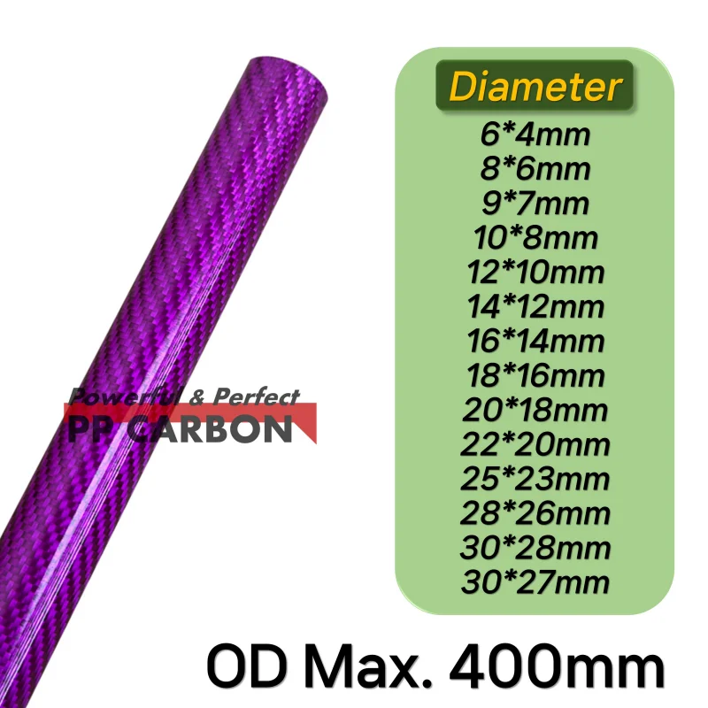 Uxcell Carbon Fiber Tube 10mm OD X 8mm ID X 330mm - 3K Matte Finish For RC Drones, Airplanes, Sailboats