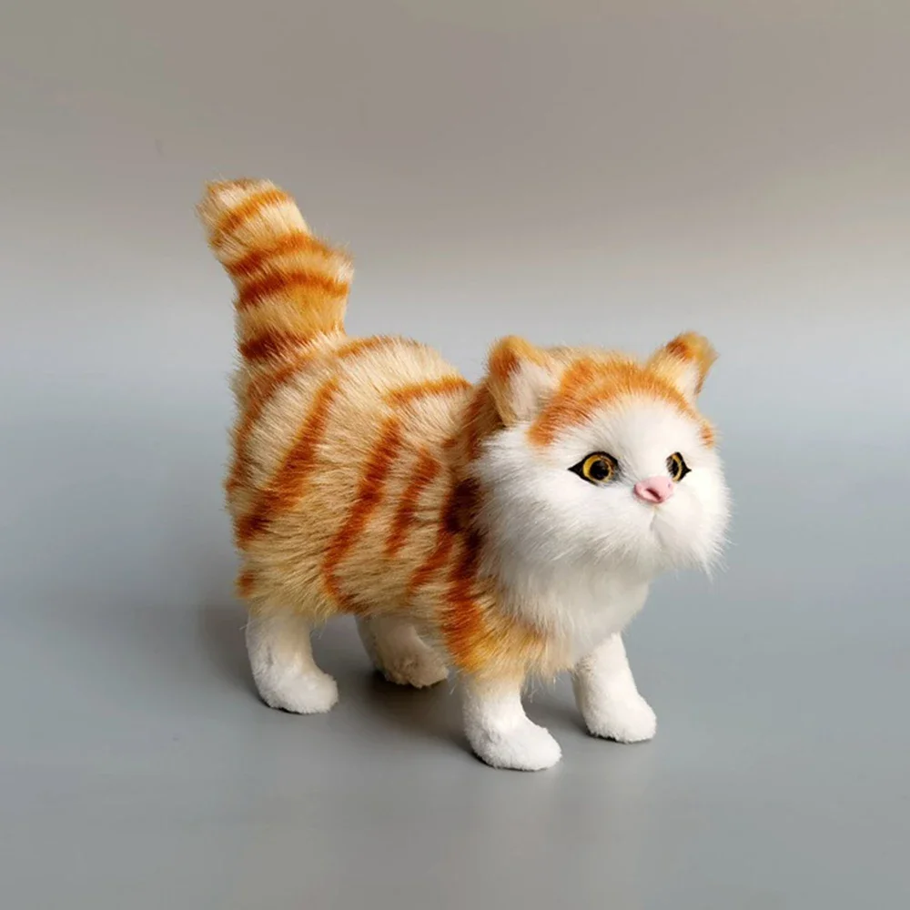 Simulation Cat Plush Toys Soft Stuffed Kitten Model Fake Cats Realist Animals for Kids Girls Birthday Valentine's Day Gift 3