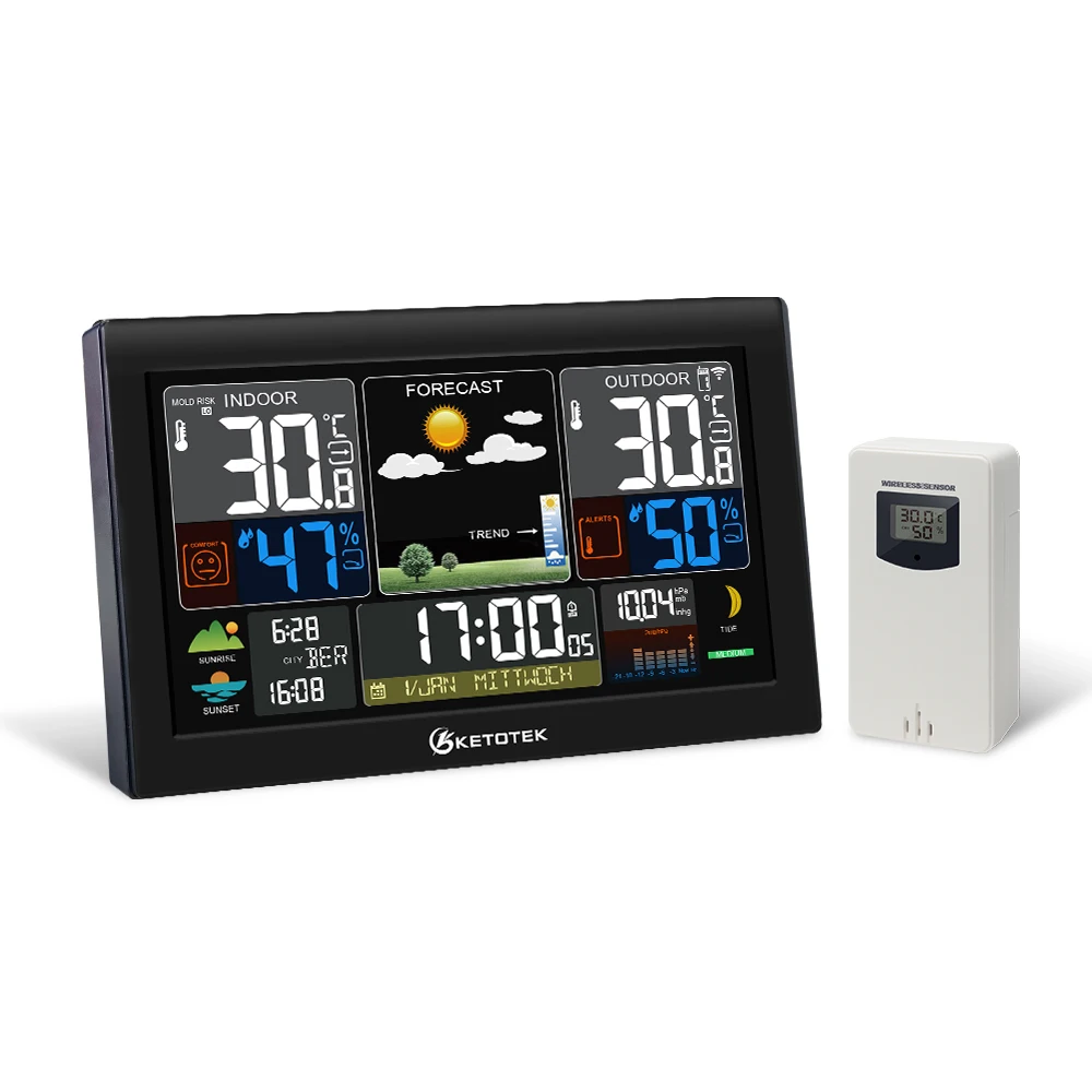 KETOTEK E0160 Wireless Weather Station Digital Indoor Outdoor