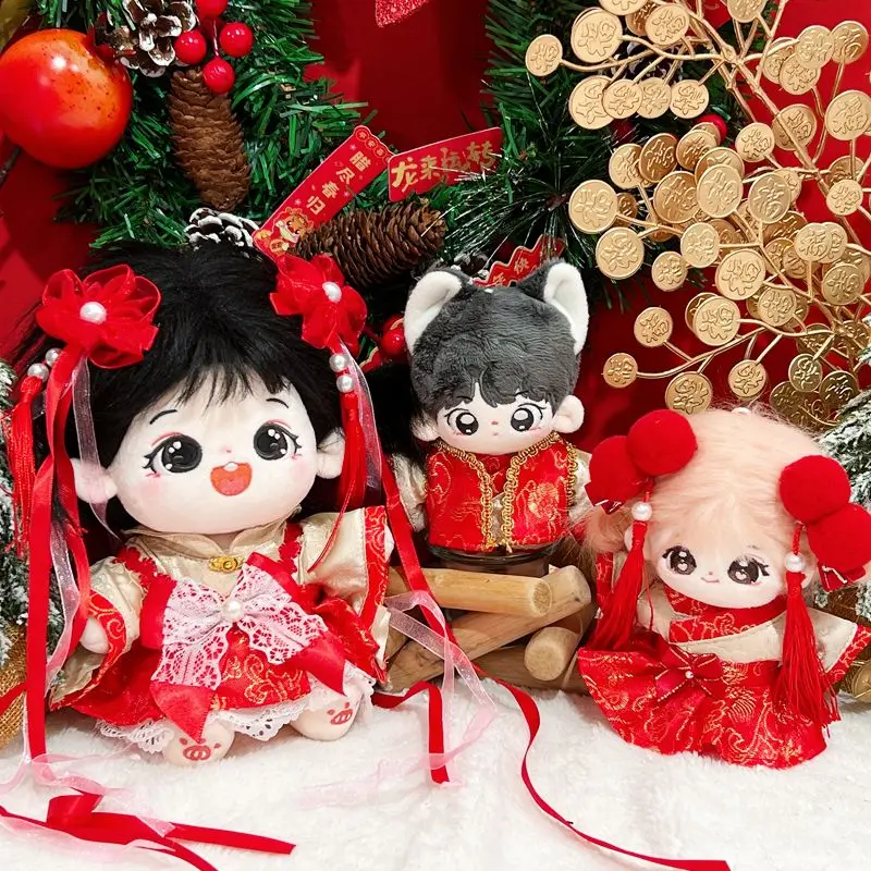 For 10cm Doll Clothes Outfit Red Color Warm Clothes Dress Up Doll Accessories Cultivate Hands-on Ability 5
