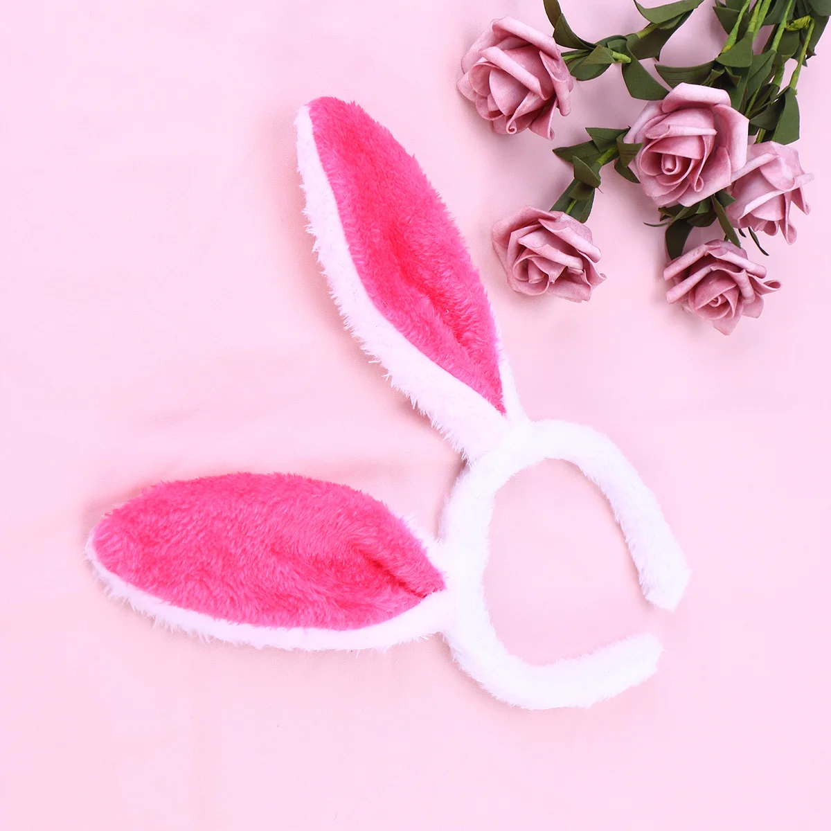 

Plush Bunny Ears Headband Ears Hair Bands for Kids Birthday Party Favor Hair Accessory Rose