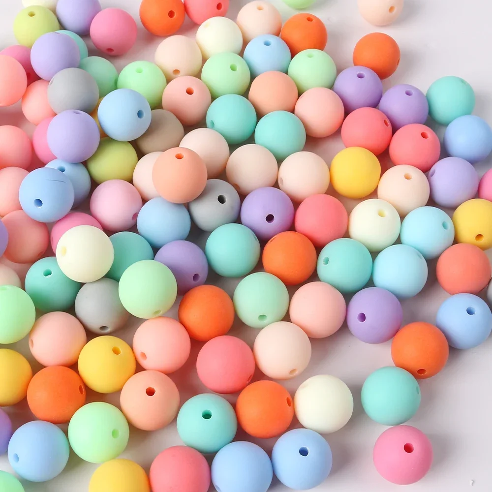 Acrylic Beads 6-20mm Macaron Color Matte Round Loose Spacer for DIY Necklace Bracelet Jewelry Making