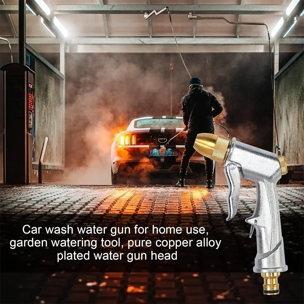 Garden Hose Spray Gun, Metal Garden Hose Nozzle Metal High Pressure Hose Pipe Spray Gun,Plants Watering,Lawn and Garden Cleaning 5