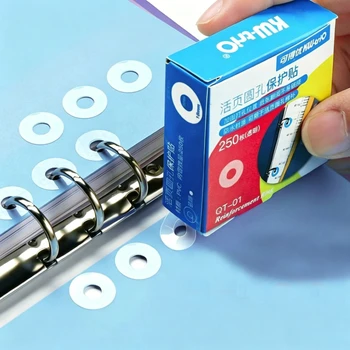 250 Pezzi Adesivi per Fori di Fogli, Etichette di Rinforzo, Adesivi per Planner, Protezioni Autoadesive per Fori, Forniture per Scuola e Ufficio