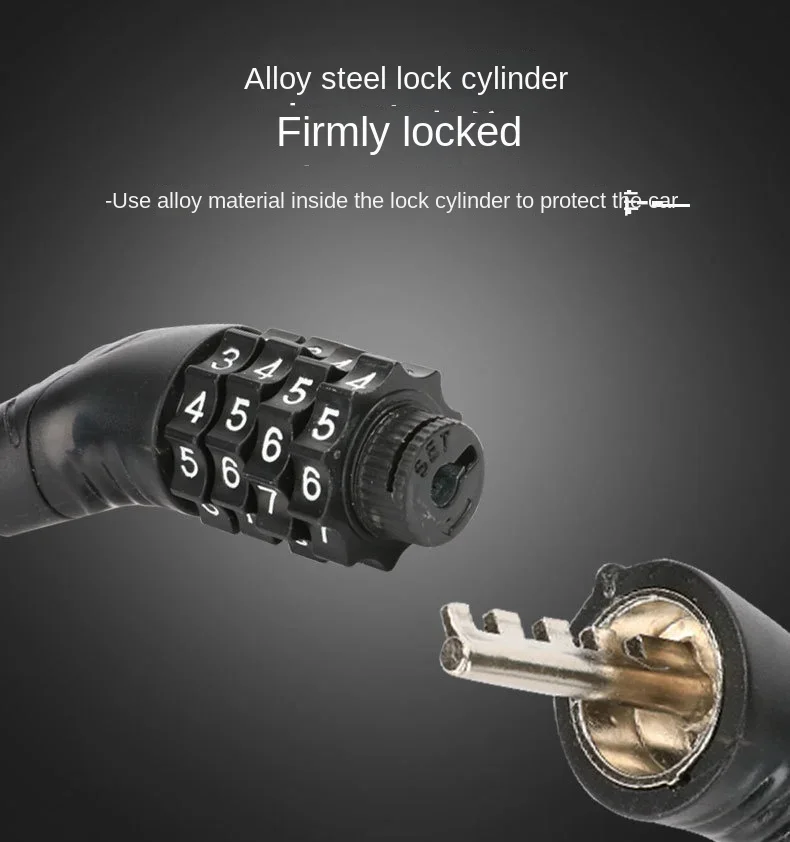 Description Picture 6 of itemAnti-theft Bike Lock 4 Digit Password Bicycle Accessories Bicycle Padlock Electric Scooter Motorcycle Security Steel Chain Lock