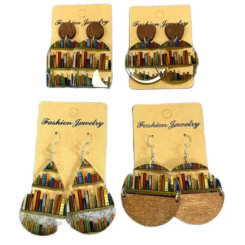 Orecchini Acrilici Caldi Classici Waterdrop Splice Libreria Insegnante Studente Orecchini Trasparenti Regalo All'Ingrosso