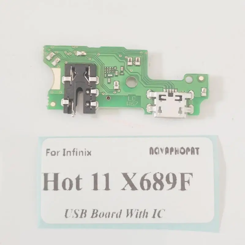Placa de carga de micrófono con IC para Infinix Hot 11 X689F ( Helio G37), puerto de carga USB, conector de Audio para auriculares - Imagen 3