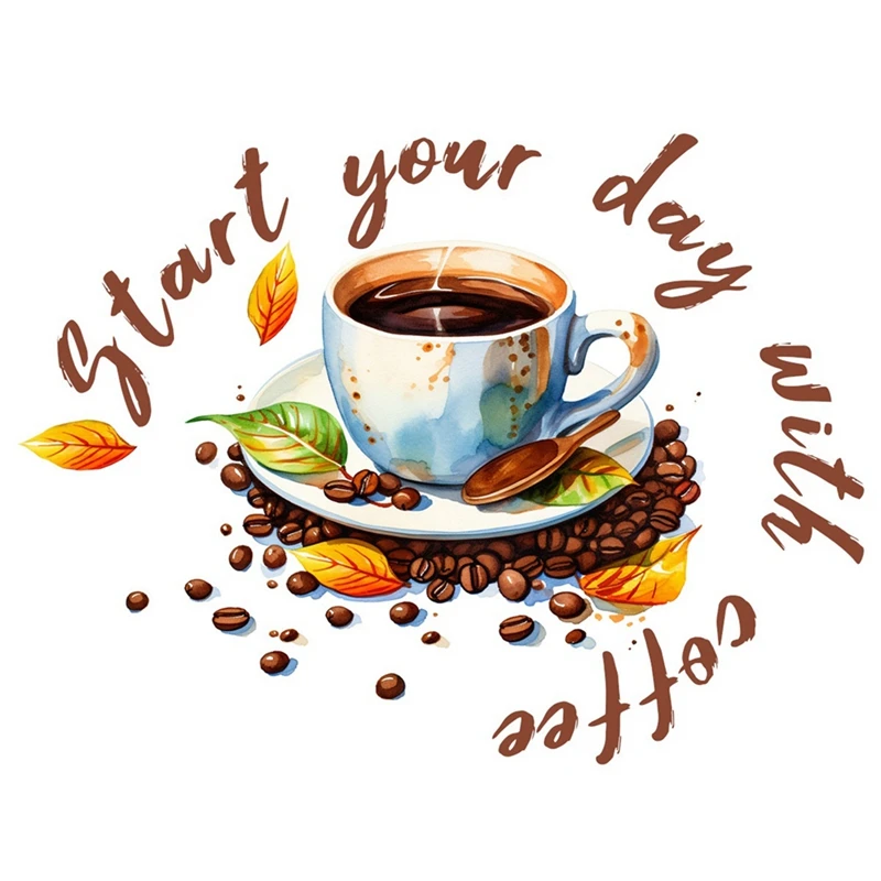 Coffee Cup Wall Stickers Restaurant Background Decoration Self-Adhesive Decals Mural Cafe Kitchen Room Home Decor 1 Piece wall stickers