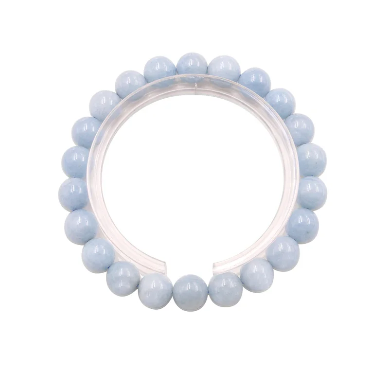 

Aquamarine Chakra Bracelet Elastic For Women Men Natural Stone Beaded Jewelry Bangle Round Bead 8mm Simple Design Summer Vibe